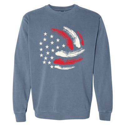 Patriotic Volleyball Gift Volleyball Team American Flag Garment-Dyed Sweatshirt