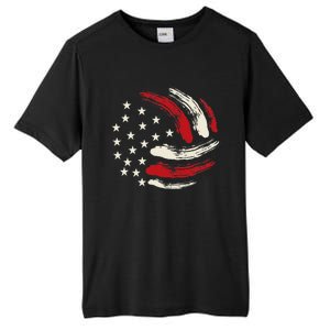 Patriotic Volleyball Gift Volleyball Team American Flag Tall Fusion ChromaSoft Performance T-Shirt