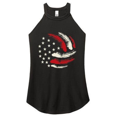 Patriotic Volleyball Gift Volleyball Team American Flag Women’s Perfect Tri Rocker Tank