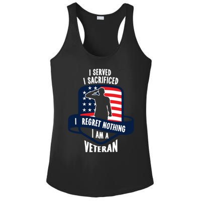 Proud Veteran Gift I Served I Sacrificed I Regret Nothing Cute Gift Ladies PosiCharge Competitor Racerback Tank