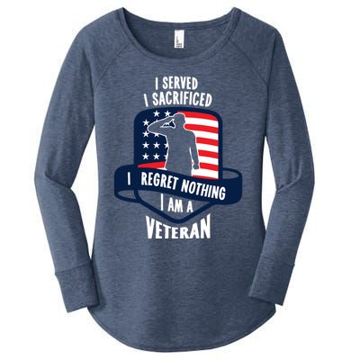 Proud Veteran Gift I Served I Sacrificed I Regret Nothing Cute Gift Women's Perfect Tri Tunic Long Sleeve Shirt