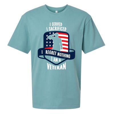 Proud Veteran Gift I Served I Sacrificed I Regret Nothing Cute Gift Sueded Cloud Jersey T-Shirt