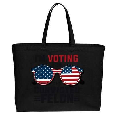 Patriotic Voting Humor Graphic Cotton Canvas Jumbo Tote