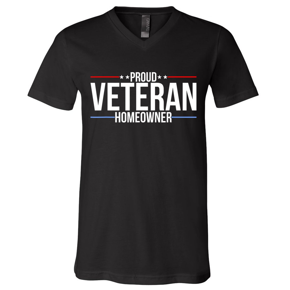 Proud Veteran Homeowner New House Owner Housewarming Party V-Neck T-Shirt