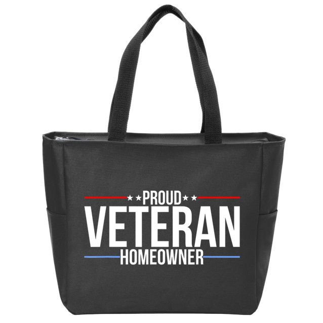 Proud Veteran Homeowner New House Owner Housewarming Party Zip Tote Bag