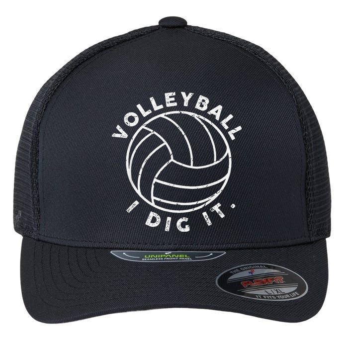 Player Volleyball I Dig It Funny Volleyball Quote Flexfit Unipanel Trucker Cap