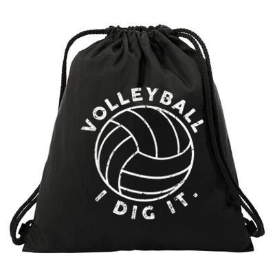 Player Volleyball I Dig It Funny Volleyball Quote Drawstring Bag