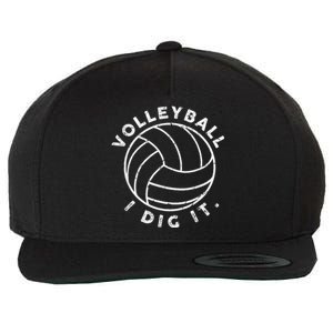 Player Volleyball I Dig It Funny Volleyball Quote Wool Snapback Cap