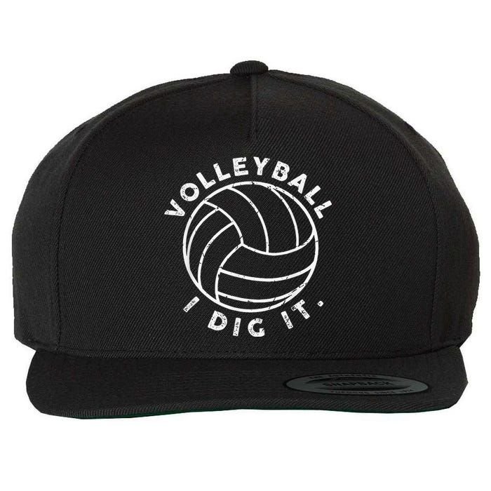 Player Volleyball I Dig It Funny Volleyball Quote Wool Snapback Cap