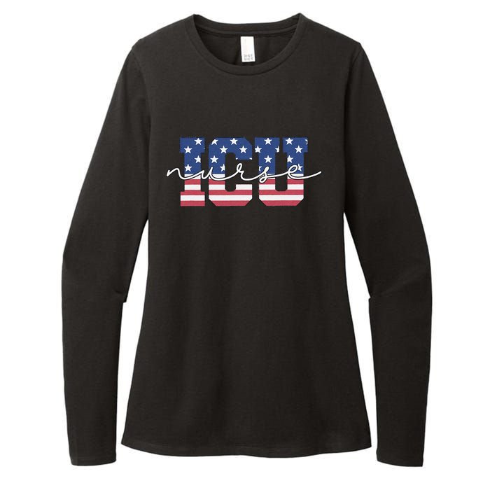 Patriotic VA ICU Nurse July 4th USA Independence Day Icu Rn Womens CVC Long Sleeve Shirt