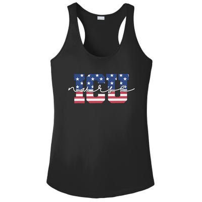 Patriotic VA ICU Nurse July 4th USA Independence Day Icu Rn Ladies PosiCharge Competitor Racerback Tank