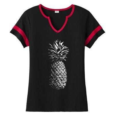 Pineapple Vintage Illustration Ladies Halftime Notch Neck Tee