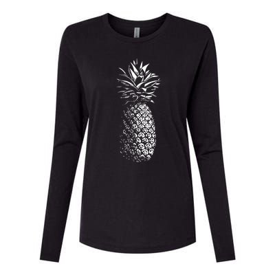 Pineapple Vintage Illustration Womens Cotton Relaxed Long Sleeve T-Shirt