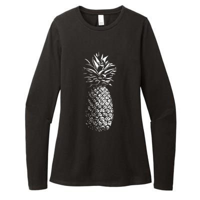 Pineapple Vintage Illustration Womens CVC Long Sleeve Shirt