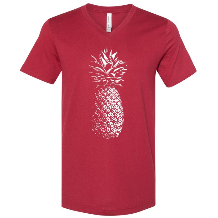 Pineapple Vintage Illustration V-Neck T-Shirt