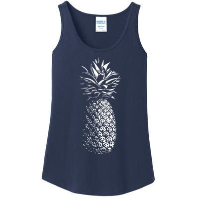 Pineapple Vintage Illustration Ladies Essential Tank