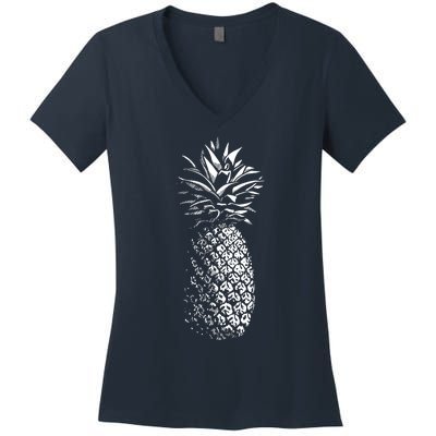 Pineapple Vintage Illustration Women's V-Neck T-Shirt