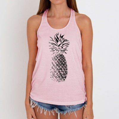 Pineapple Vintage Illustration Women's Knotted Racerback Tank