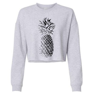 Pineapple Vintage Illustration Cropped Pullover Crew