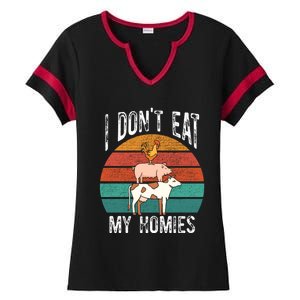 Proud Vegan I Dont Eat My Homies Eat Vegan Vegans Gift Ladies Halftime Notch Neck Tee