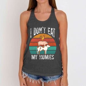 Proud Vegan I Dont Eat My Homies Eat Vegan Vegans Gift Women's Knotted Racerback Tank