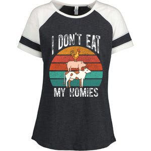 Proud Vegan I Dont Eat My Homies Eat Vegan Vegans Gift Enza Ladies Jersey Colorblock Tee