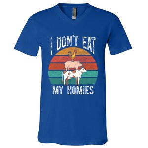 Proud Vegan I Dont Eat My Homies Eat Vegan Vegans Gift V-Neck T-Shirt