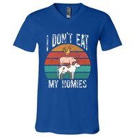 Proud Vegan I Dont Eat My Homies Eat Vegan Vegans Gift V-Neck T-Shirt