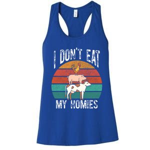 Proud Vegan I Dont Eat My Homies Eat Vegan Vegans Gift Women's Racerback Tank