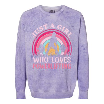 Powerlifting Vintage Just A Girl Who Loves Powerlifting Colorblast Crewneck Sweatshirt