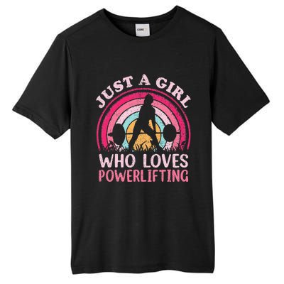 Powerlifting Vintage Just A Girl Who Loves Powerlifting Tall Fusion ChromaSoft Performance T-Shirt