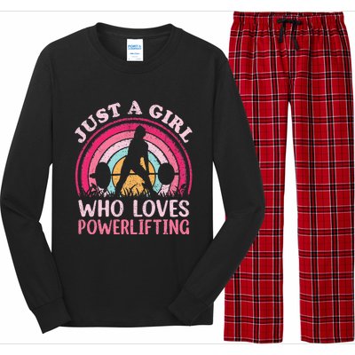 Powerlifting Vintage Just A Girl Who Loves Powerlifting Long Sleeve Pajama Set