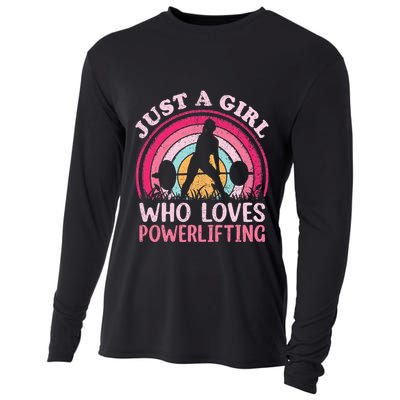 Powerlifting Vintage Just A Girl Who Loves Powerlifting Cooling Performance Long Sleeve Crew