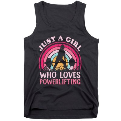 Powerlifting Vintage Just A Girl Who Loves Powerlifting Tank Top