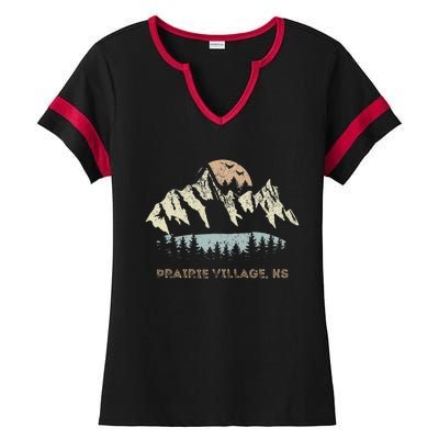 Prairie Village Kansas Mountain Sunset Sunrise Ks Ladies Halftime Notch Neck Tee