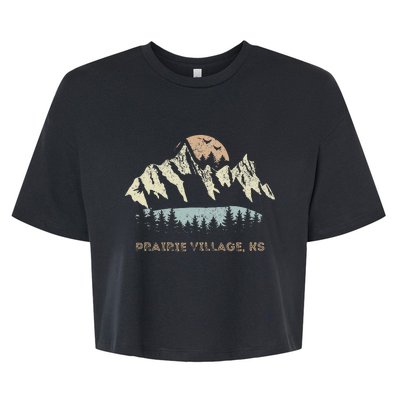 Prairie Village Kansas Mountain Sunset Sunrise Ks Bella+Canvas Jersey Crop Tee