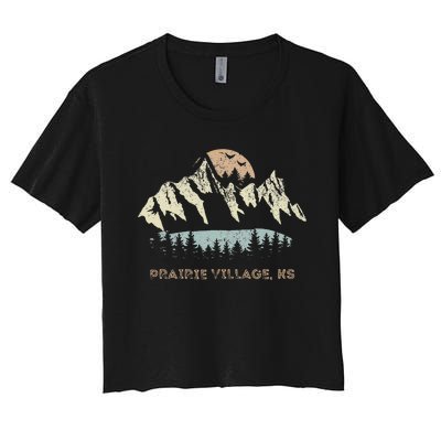 Prairie Village Kansas Mountain Sunset Sunrise Ks Women's Crop Top Tee