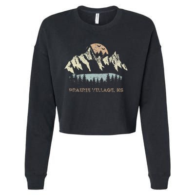 Prairie Village Kansas Mountain Sunset Sunrise Ks Cropped Pullover Crew