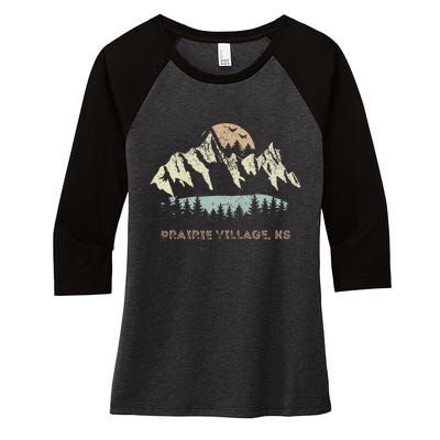 Prairie Village Kansas Mountain Sunset Sunrise Ks Women's Tri-Blend 3/4-Sleeve Raglan Shirt