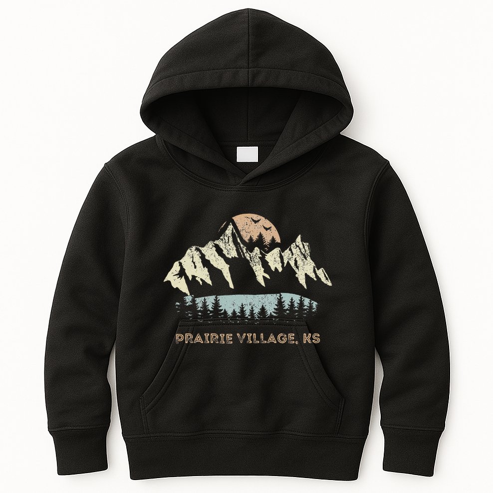 Prairie Village Kansas Mountain Sunset Sunrise Ks Kids Hoodie