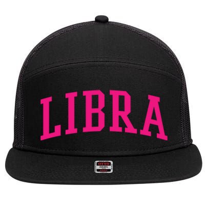 Pink Varsity Libra Gift 7 Panel Mesh Trucker Snapback Hat