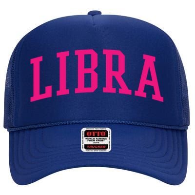 Pink Varsity Libra Gift High Crown Mesh Back Trucker Hat