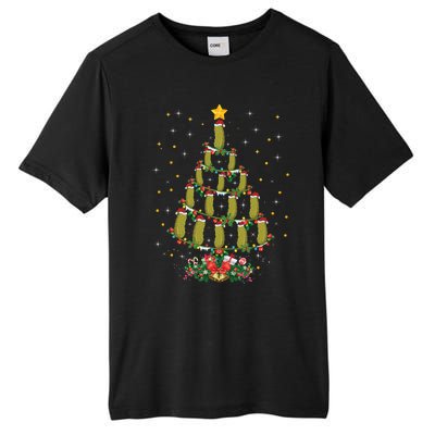 Pickle Vegetable Lover Xmas Gift Pickle Christmas Tree Funny Gift Tall Fusion ChromaSoft Performance T-Shirt