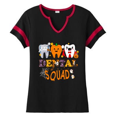 Pumpkin Vampire Mummyteeth Dental Squad Hygienists Halloween Cool Gift Ladies Halftime Notch Neck Tee