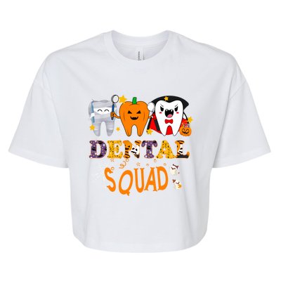 Pumpkin Vampire Mummyteeth Dental Squad Hygienists Halloween Cool Gift Bella+Canvas Jersey Crop Tee