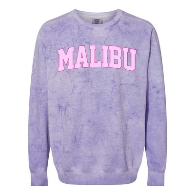 Preppy Varsity Malibu California Colorblast Crewneck Sweatshirt