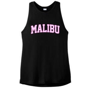 Preppy Varsity Malibu California Ladies PosiCharge Tri-Blend Wicking Tank