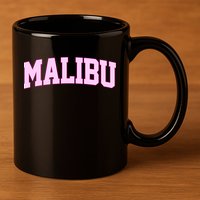 Preppy Varsity Malibu California 11oz C Handle Ceramic Mug