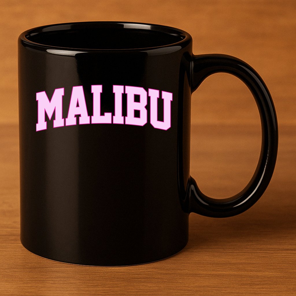 Preppy Varsity Malibu California 11oz C Handle Ceramic Mug