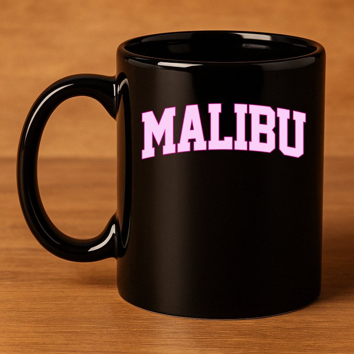 Preppy Varsity Malibu California 11oz C Handle Ceramic Mug